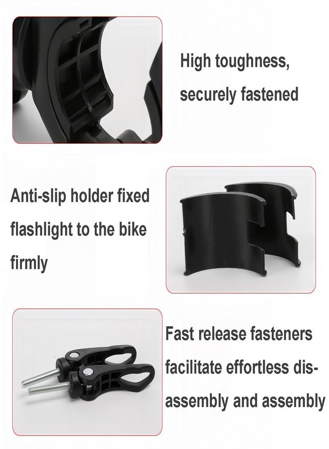 Vonpri [2 Pack] Vonpri Flashlight Holder, Mount Bicycle Mounting Bracket Flashlight Holder Torch Clip 360º Rotation (Black) - Image 5
