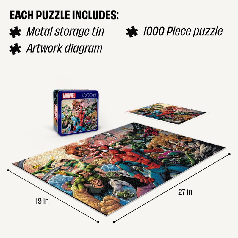 Buffalo Games - Marvel - Spider-Man Sinister War - 1000 Piece Jigsaw Puzzle for Adults - Collectible Tin Case - Finished Size is 26.6 x 19 - Image 3