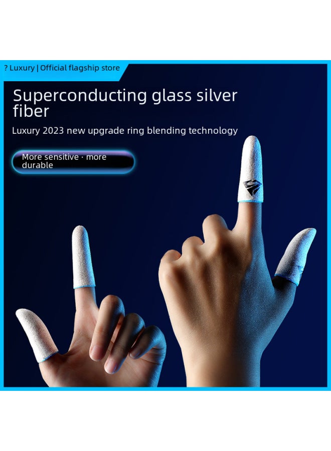 Luxury Posture Chicken Game Finger Coat Glass Silver Fiber Ice Silk Game Gloves E-Sports Breathable Non-Slip Sweat-Proof Hand Swim Finger Coat-Product Color:2 Pairs Of  Do Not Come Out Of Domestic E-commerce  - Image 1