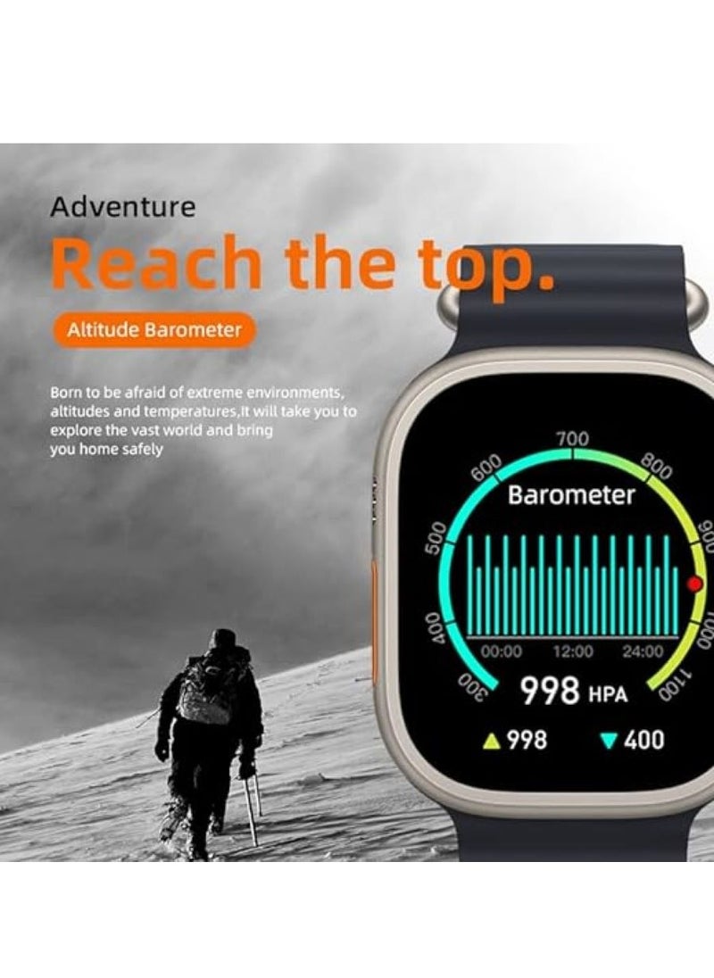 W&O - Wearfit Pro X8 Ultra max Series 8 Smartwatch Screen 2.2 Inch Full Screen  IPS display -NFC - Bluetooth V5 Call- Voice Assistant - Wireless Charging - Waterproof IP67 SmartWatch (Black) - Image 1