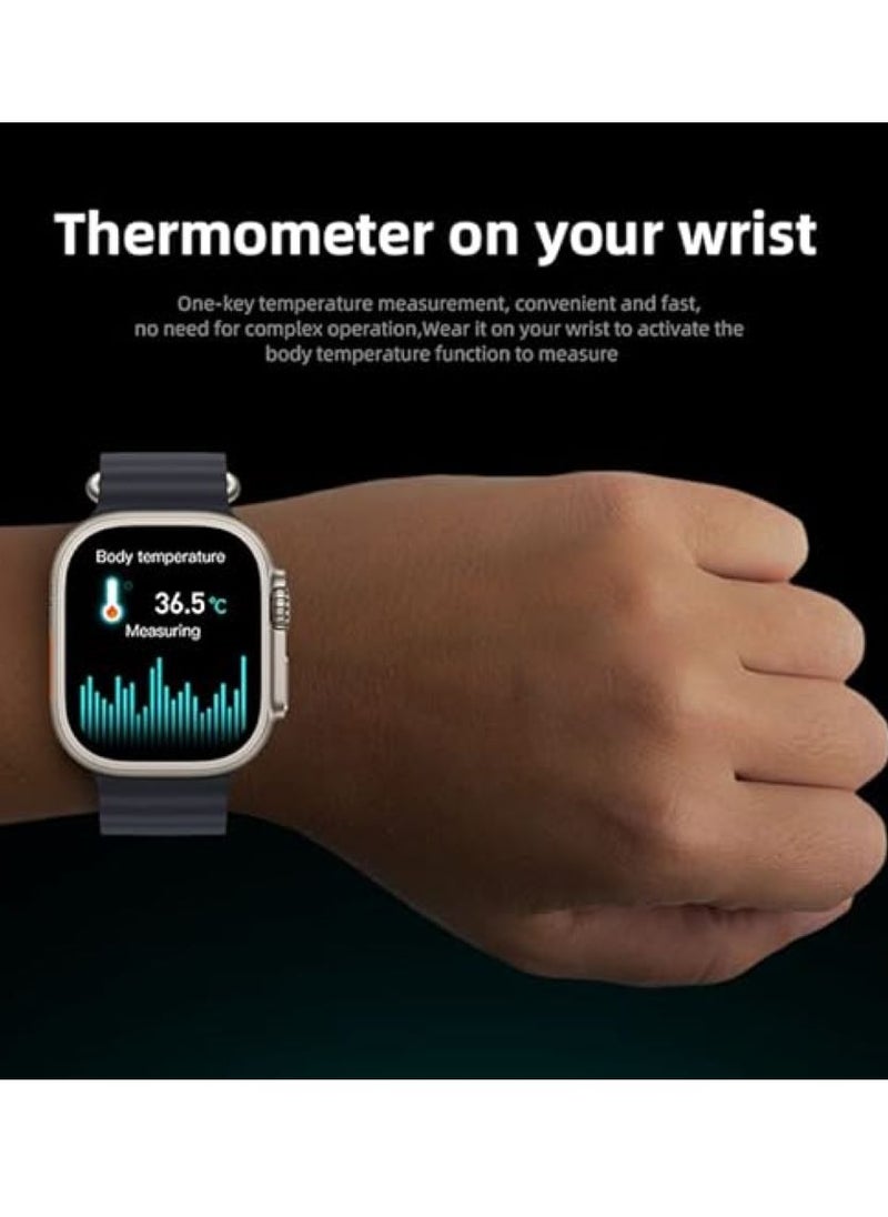 W&O - Wearfit Pro X8 Ultra max Series 8 Smartwatch Screen 2.2 Inch Full Screen  IPS display -NFC - Bluetooth V5 Call- Voice Assistant - Wireless Charging - Waterproof IP67 SmartWatch (Black) - Image 1