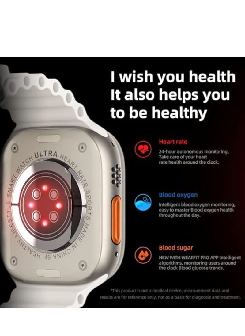 W&O - Wearfit Pro X8 Ultra max Series 8 Smartwatch Screen 2.2 Inch Full Screen  IPS display -NFC - Bluetooth V5 Call- Voice Assistant - Wireless Charging - Waterproof IP67 SmartWatch (Black) - Image 1