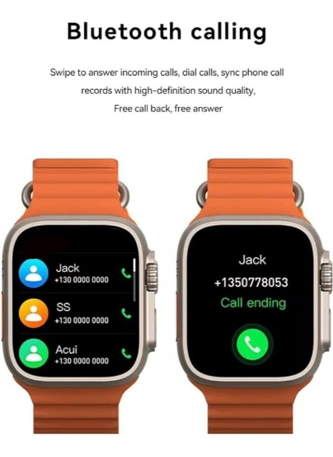 W&O - Wearfit Pro X8 Ultra max Series 8 Smartwatch Screen 2.2 Inch Full Screen  IPS display -NFC - Bluetooth V5 Call- Voice Assistant - Wireless Charging - Waterproof IP67 SmartWatch (Black) - Image 1