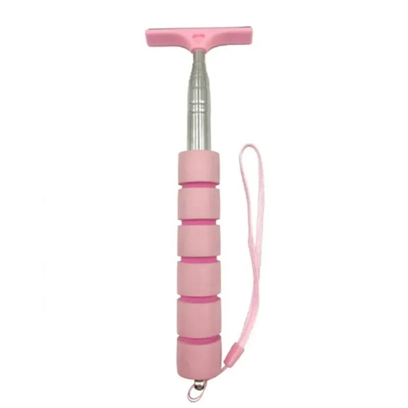 Pink Car Rearview Mirror Wiper Retractable Portable Rubber Squeegee Rain Remover Cleaning Tool - Image 2