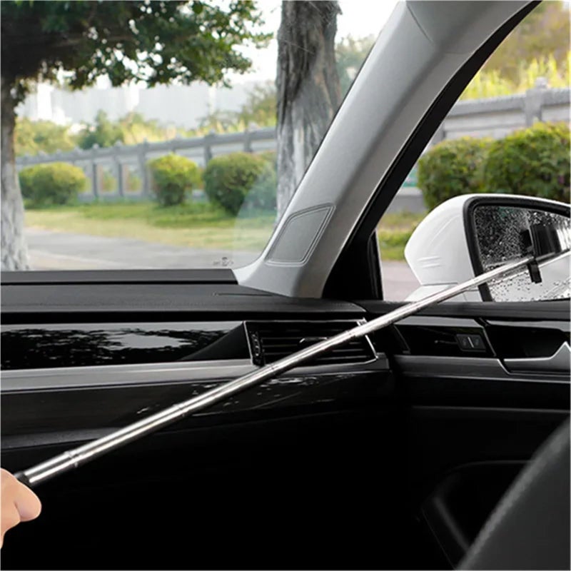 Pink Car Rearview Mirror Wiper Retractable Portable Rubber Squeegee Rain Remover Cleaning Tool - Image 4