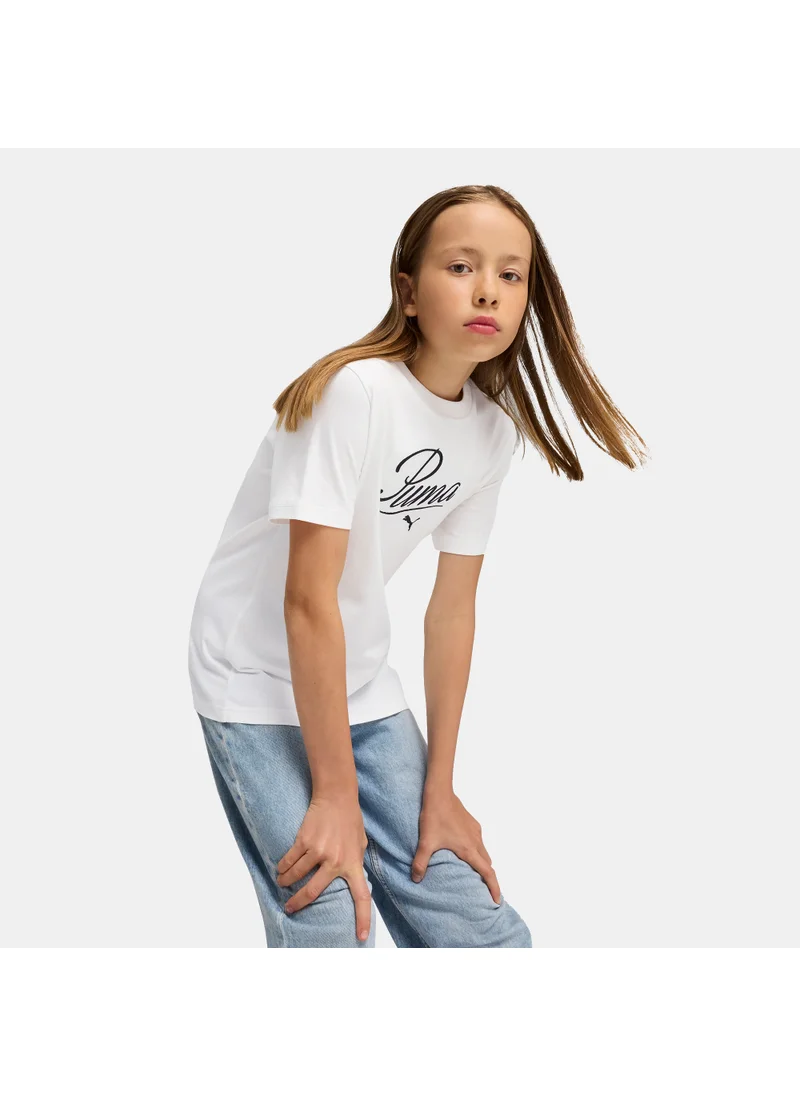 PUMA Kids' Essentials Script T-Shirt