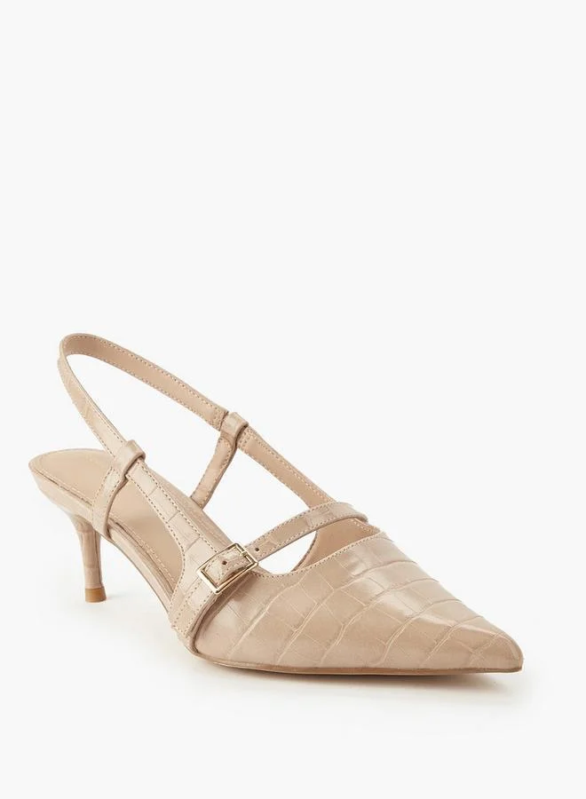 Flora Bella By Shoexpress Pink Women Buckle Accent Slingback Shoes for Women | Best Price UAE