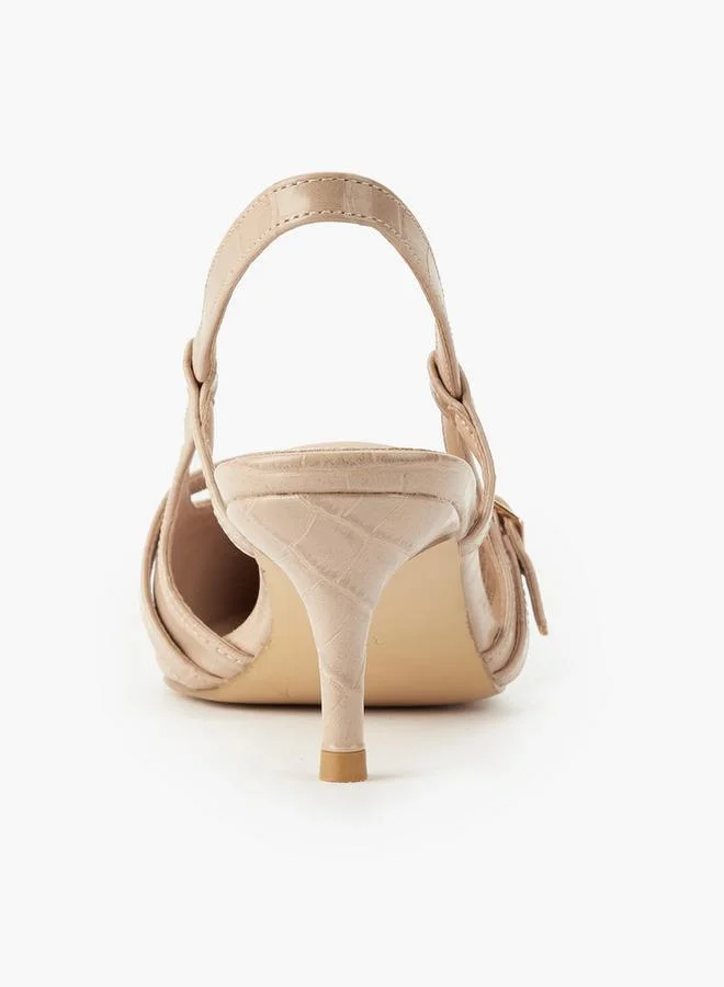 Flora Bella By Shoexpress Pink Women Buckle Accent Slingback Shoes for Women | Best Price UAE