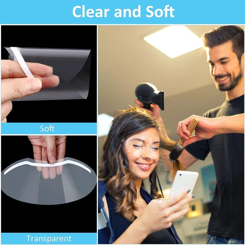 Boolygo 50pcs Disposable Face Sheilds, Clear Shower Eye Shield, Plastic Face Visors Hairdresser Transparent Hairspray Shield Makeup Protector for Eyelash Extensions Hair Cutting, Makeup Shower for Hair Salon - Image 2