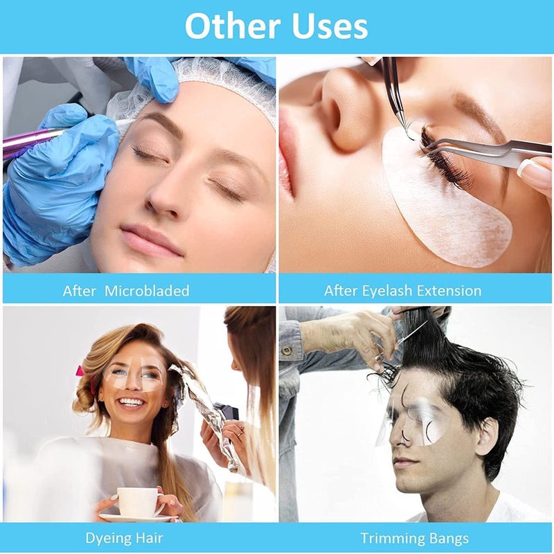 Boolygo 50pcs Disposable Face Sheilds, Clear Shower Eye Shield, Plastic Face Visors Hairdresser Transparent Hairspray Shield Makeup Protector for Eyelash Extensions Hair Cutting, Makeup Shower for Hair Salon - Image 5