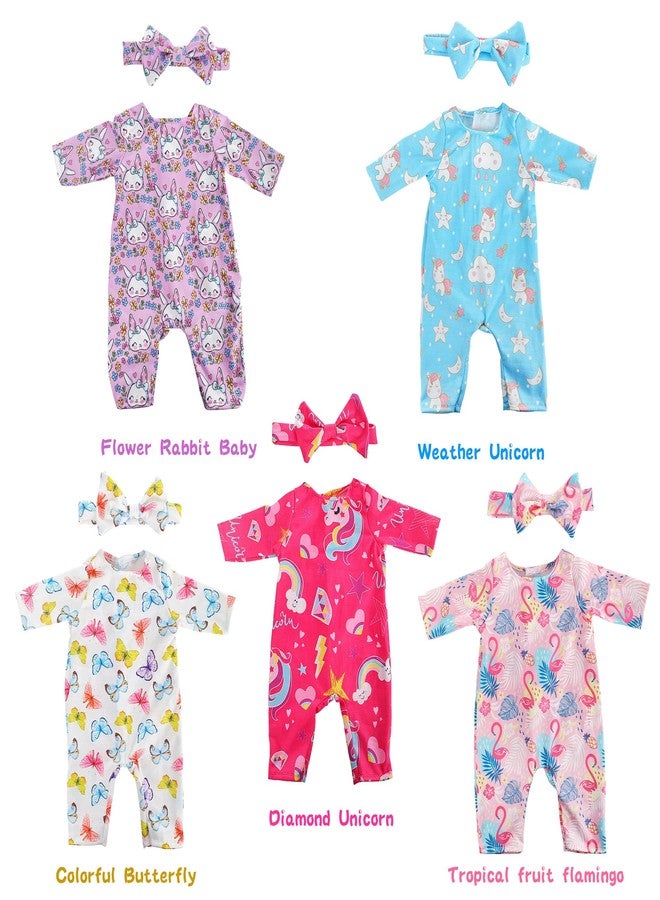 ebuddy 6 Sets Baby Doll Clothes Fancy Outfit Dress Doll Accessories 14-16 Inch Baby Doll Clothes Dresses Outfits Pjs for 43cm New Born Baby Dolls - Image 2