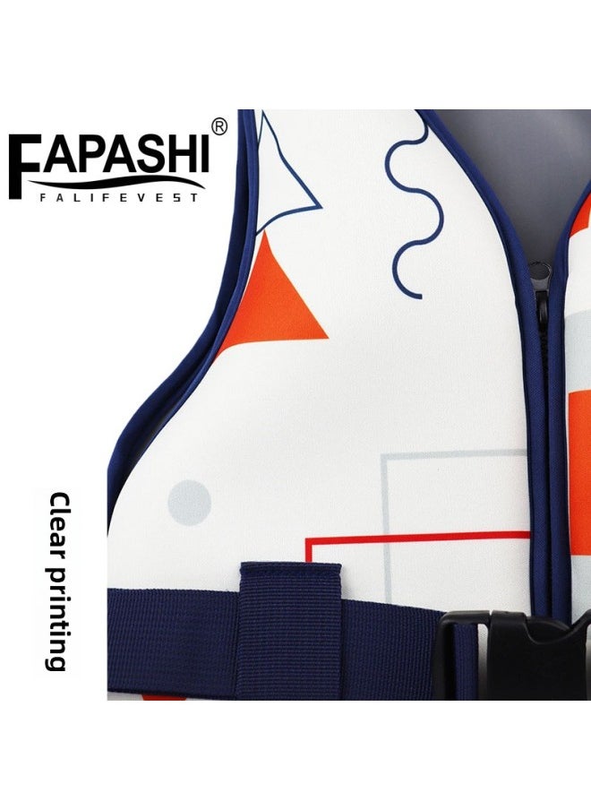 Generic Children Adult Outdoor Life Jacket Beach Drifting Special Swimsuit Big Buoyancy Equipment Swimming Water Vest Life Saving-Color:Geometric Figure S Code  - Image 4