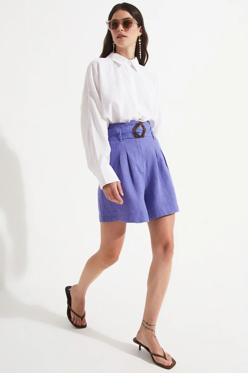 جون Women's Cotton Striped Wide Pattern Woven Shirt