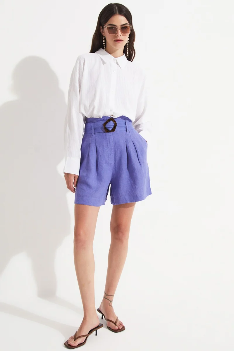 جون Women's Cotton Striped Wide Pattern Woven Shirt