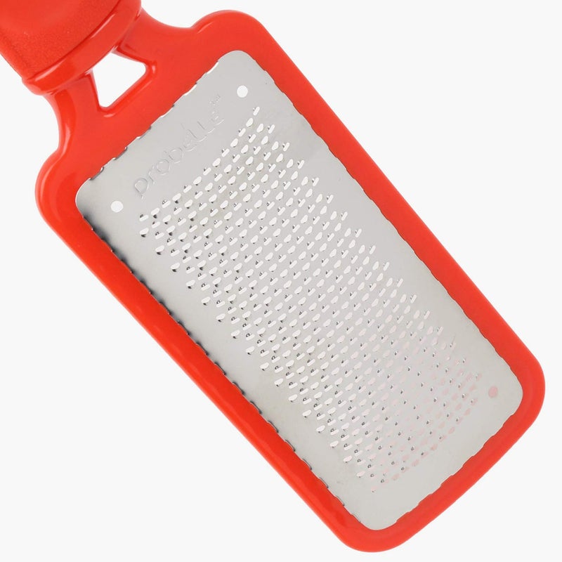 Probelle Colossal Foot Rasp Metal Foot File, Callus Remover for Pedicure Foot Spa, Stainless Steel Foot Scrubber, Dead Skin Remover, Best Foot Care Scraper, Instant Results, Removable Handle, Red - Image 2