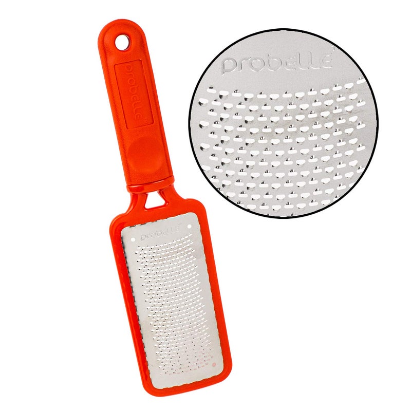 Probelle Colossal Foot Rasp Metal Foot File, Callus Remover for Pedicure Foot Spa, Stainless Steel Foot Scrubber, Dead Skin Remover, Best Foot Care Scraper, Instant Results, Removable Handle, Red - Image 4