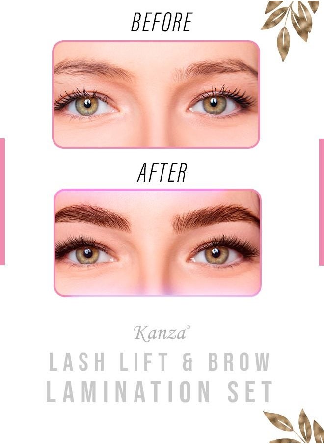 Kanza - Eyebrow Lamination Kit & Lash Lift Kit at Home DIY Perm for Your Brows Instant Professional Lift for Fuller Eyebrows Professional Grade & Easy for Beginners Long Lasting Instant Fuller Eyebrow Kit - Image 1