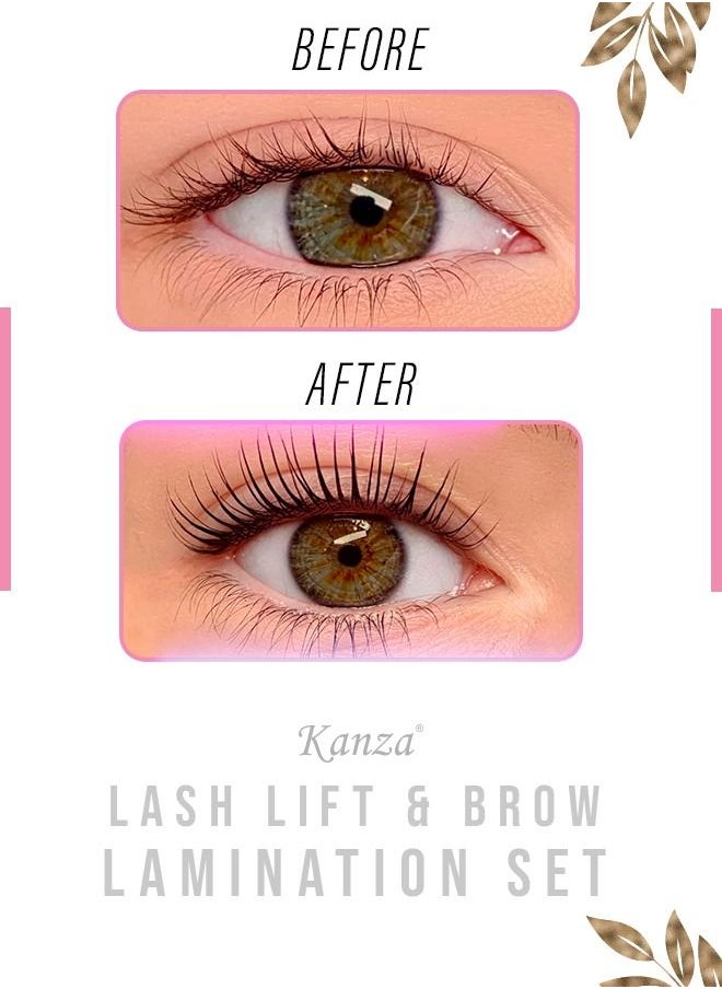 Kanza - Eyebrow Lamination Kit & Lash Lift Kit at Home DIY Perm for Your Brows Instant Professional Lift for Fuller Eyebrows Professional Grade & Easy for Beginners Long Lasting Instant Fuller Eyebrow Kit - Image 1