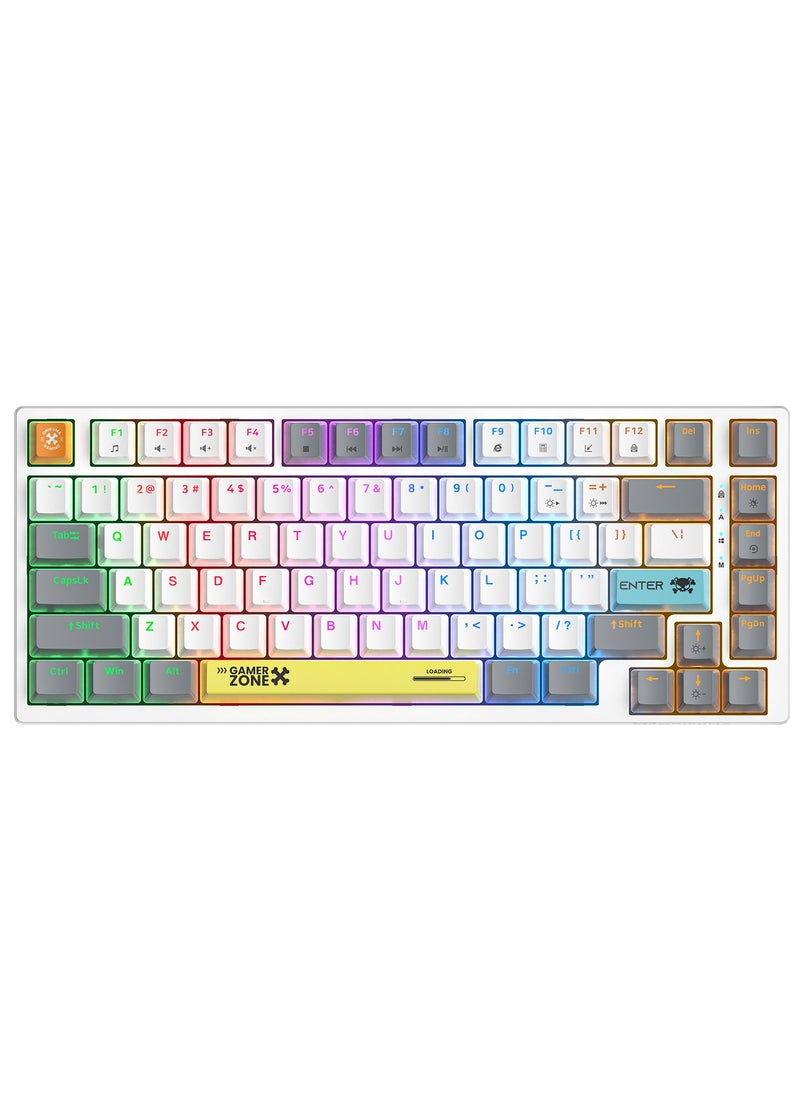 onikuma - G58  82Keys Tan Switch Mechanical Gaming Keyboard 75% Mini Wired Waterproof Backlit Silent White RGB Color Suitable for PC/Ps4/Xbox Gamers - Image 1