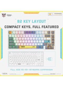 onikuma G58  82Keys Tan Switch Mechanical Gaming Keyboard 75% Mini Wired Waterproof Backlit Silent White RGB Color Suitable for PC/Ps4/Xbox Gamers  - Image 5