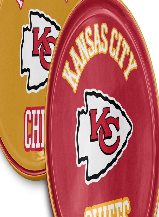 Proformance Home NFL Kansas City Chiefs Home and Away 2 Pack Round Serving Plates - Image 2