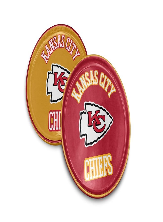 Proformance Home NFL Kansas City Chiefs Home and Away 2 Pack Round Serving Plates - Image 1