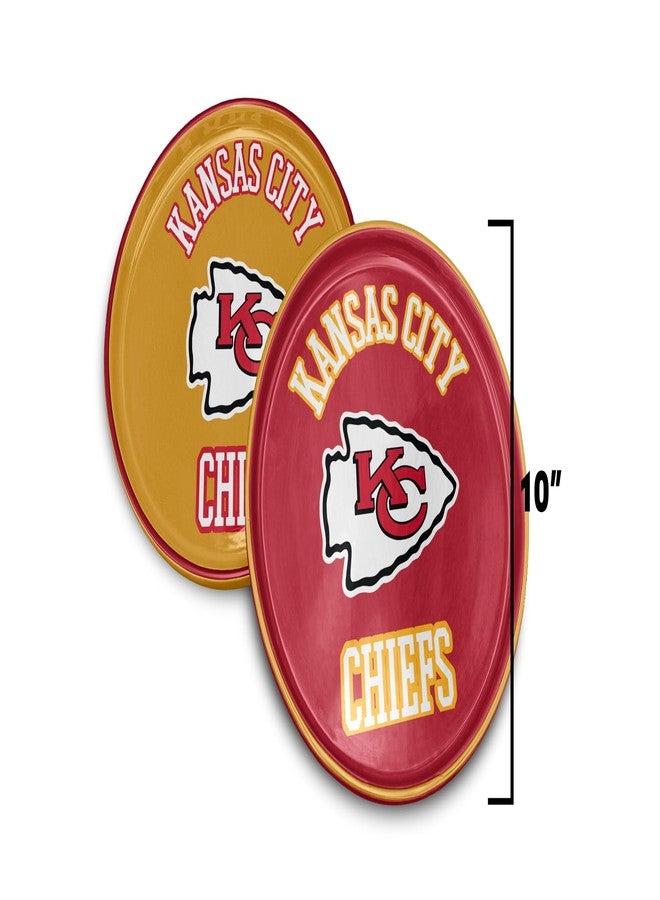 Proformance Home NFL Kansas City Chiefs Home and Away 2 Pack Round Serving Plates - Image 3