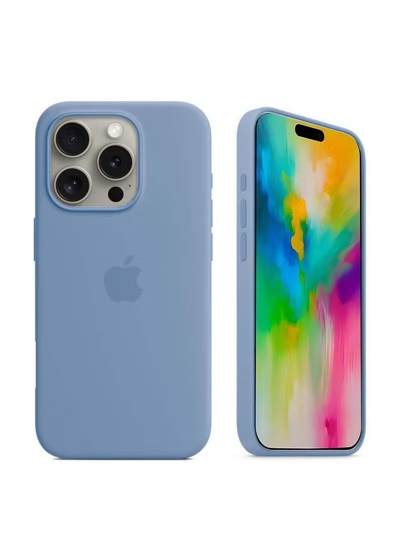TIGER Premium Soft Liquid Silicone Case for iPhone 16 Pro Max (2024) – MCRPSN Winter Blue Slim Protective Back Cover with Shockproof Cushioning, Anti-Slip Grip, Soft Microfiber Lining, and Scratch-Resistant Coating – Sleek, Durable & Comfortable Fit - Image 1