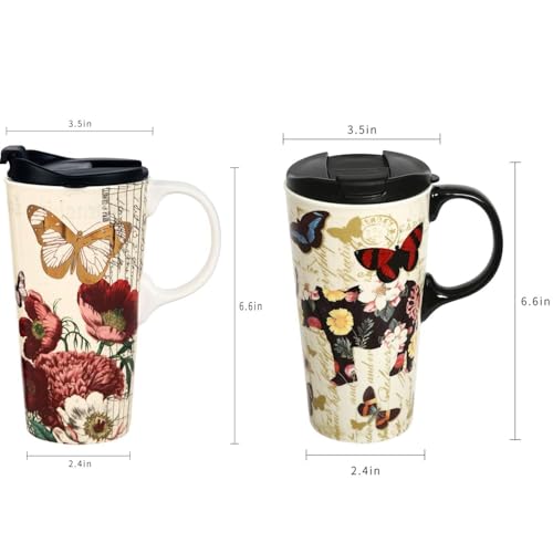 Topadorn Ceramic Travel Mug 17 oz. Coffee Latte Cup with Sealed Lid and Gift Box, Perfect for Coffee and Tea, 2 pack - Image 5