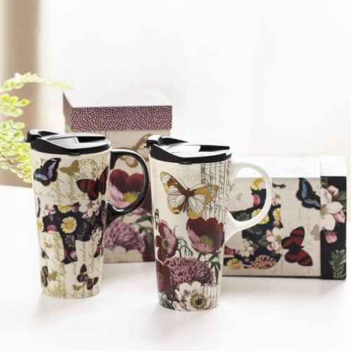 Topadorn Ceramic Travel Mug 17 oz. Coffee Latte Cup with Sealed Lid and Gift Box, Perfect for Coffee and Tea, 2 pack - Image 4