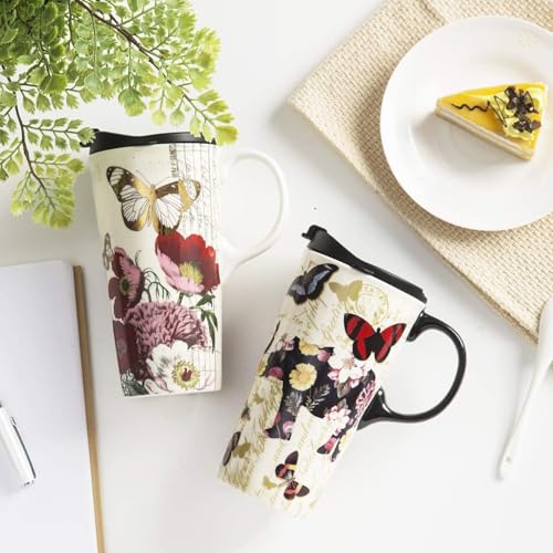 Topadorn Ceramic Travel Mug 17 oz. Coffee Latte Cup with Sealed Lid and Gift Box, Perfect for Coffee and Tea, 2 pack - Image 3