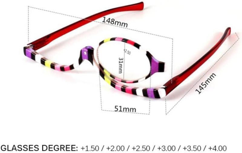 Premium Plastic Magnifying Makeup Glasses for Women: Compact Portable Elegant Cosmetic Lens with Magnifier - Lightweight Durable Beauty Tool for Ladies - Image 3