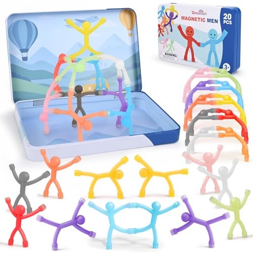 Dreamon 20Pcs Magnetic Travel Toys Magnets Men for Kids with Metal Box Airplane Car Travel Fidget Toys Portable Road Trip Activities Essential Classroom Toys for Kids Birthday Stocking Stuffers Gifts - Image 1