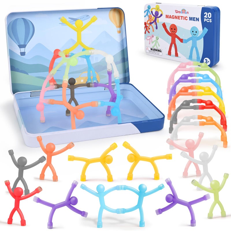 Dreamon 20Pcs Magnetic Travel Toys Magnets Men for Kids with Metal Box Airplane Car Travel Fidget Toys Portable Road Trip Activities Essential Classroom Toys for Kids Birthday Stocking Stuffers Gifts - Image 3