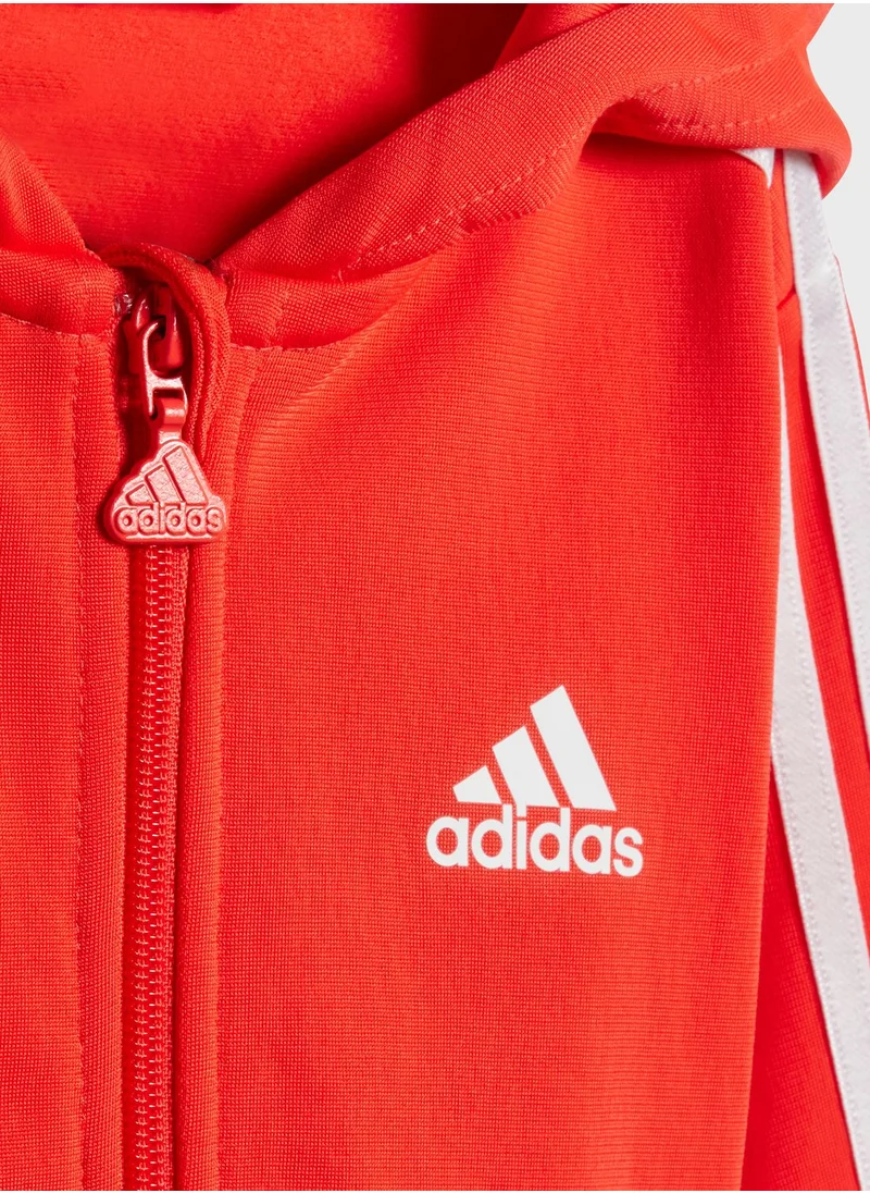 Adidas Infant 3 Stripes Shiny Tracksuit