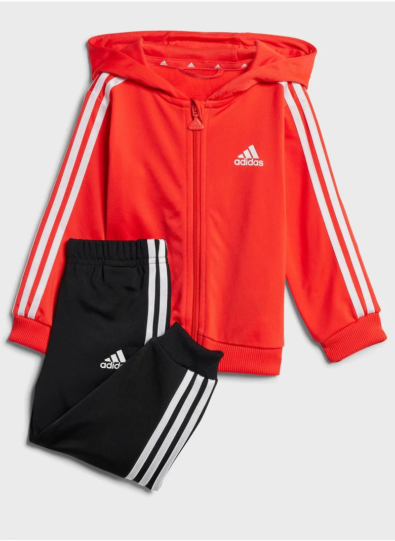 Adidas Infant 3 Stripes Shiny Tracksuit