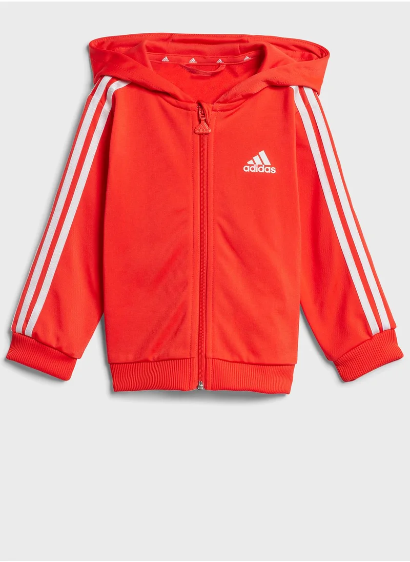 Adidas Infant 3 Stripes Shiny Tracksuit