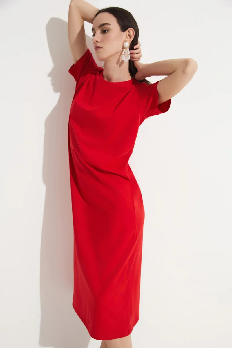 جون Red T-Shirt Dress