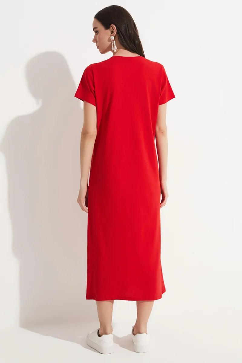 جون Red T-Shirt Dress