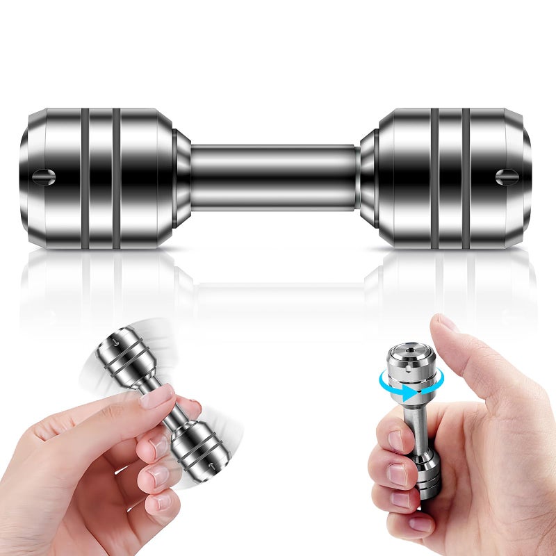QETRABONE Fidget Toys Fingertip Dumbbell for Adults 2 in 1 EDC Metal Fidget Spinners Fidget Spinner for Anxiety Relief Autism Therapy Stress Relief Office Gadgets Gift for Adults Teens Dumbbell - Image 3