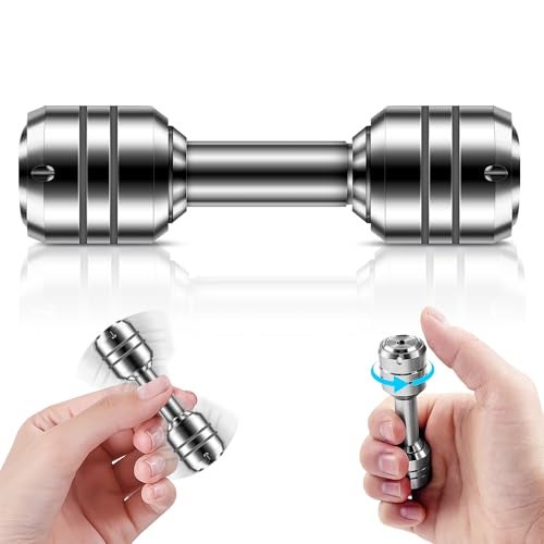 QETRABONE Fidget Toys Fingertip Dumbbell for Adults 2 in 1 EDC Metal Fidget Spinners Fidget Spinner for Anxiety Relief Autism Therapy Stress Relief Office Gadgets Gift for Adults Teens Dumbbell - Image 1