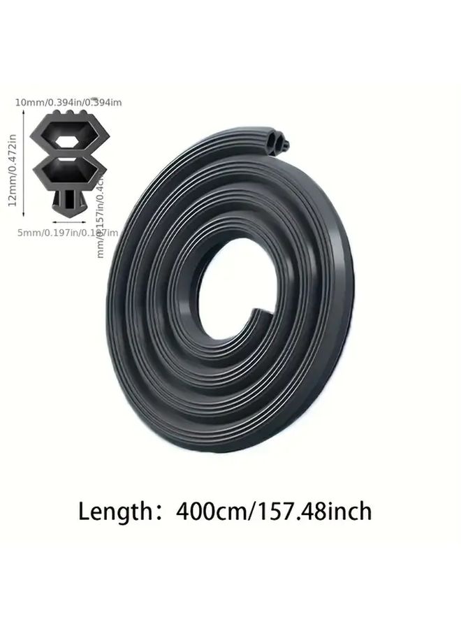 Heavy Duty Black Rubber Door Gap Strip 157 48 Inch Windproof Noise Reducing - Image 3