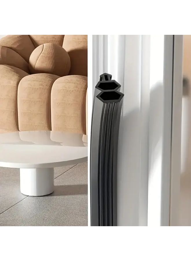 Heavy Duty Black Rubber Door Gap Strip 157 48 Inch Windproof Noise Reducing - Image 2