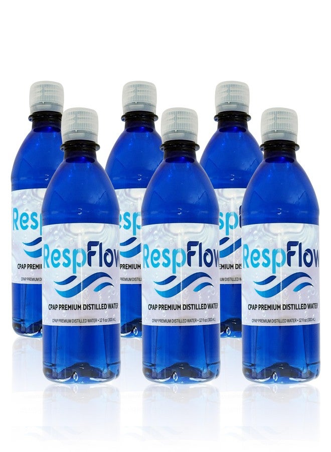 مياه مقطرة ممتازة لأجهزة CPAP من RespFlow لأجهزة ResMed و Respironics | للاستخدام المنزلي والسفر | صنع في الولايات المتحدة الأمريكية | 12 أونصة (عبوة من 6 زجاجات) - Image 1
