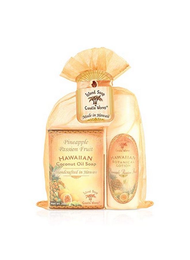Island Soap & Candle Works Soap And Lotion Organza Set Passion Fruit Pineapple  - Image 2