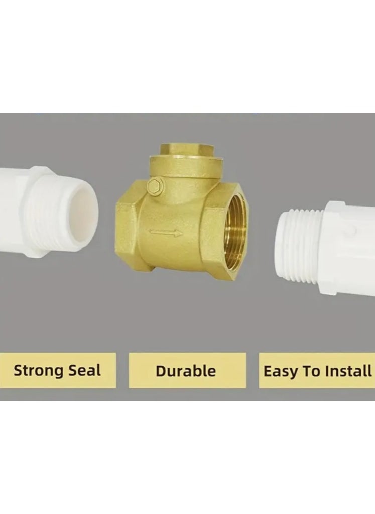 Tuffco - Brass Non Return Valve | Sizes: 1/2", 3/4", 1", 1-1/4", 1.5", 2" | One-Way Check Valve for Plumbing, Water, Pumps, and Industrial Use | Durable, Corrosion-Resistant Design for Reliable Performance - Image 1