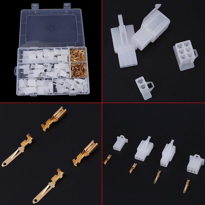 40 Set 2.8mm 2 3 4 6 Way Wire Connectors Housing Terminal Kit, Female and Male Connector Terminal Set for Car Motorcycle ATV Boat, with Fixed Hook for Cable up to 2.0mm - Image 2