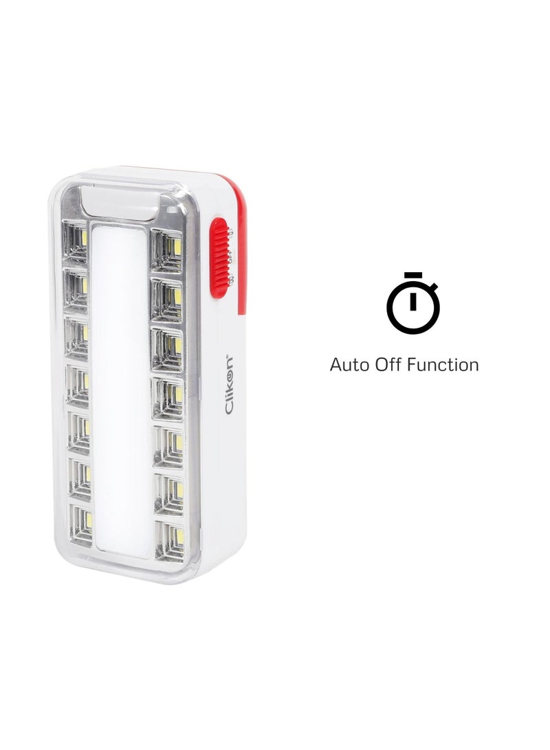 Clikon Clikon LED Emergency Lantern with 1200 mAh Battery, Charge Indicator, Durable ABS Body, Compact Design, Auto-cut Off, 2 Years Warranty, White and Red, CK7030  - Image 4