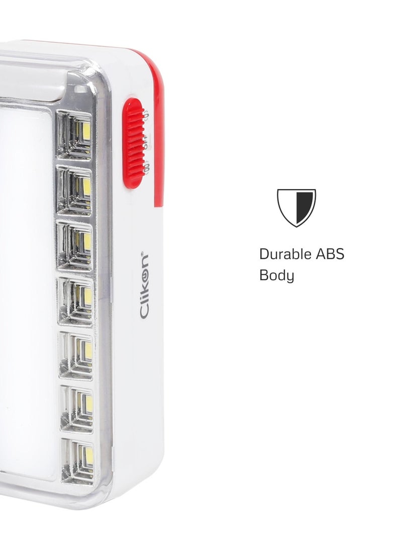 Clikon Clikon LED Emergency Lantern with 1200 mAh Battery, Charge Indicator, Durable ABS Body, Compact Design, Auto-cut Off, 2 Years Warranty, White and Red, CK7030  - Image 5