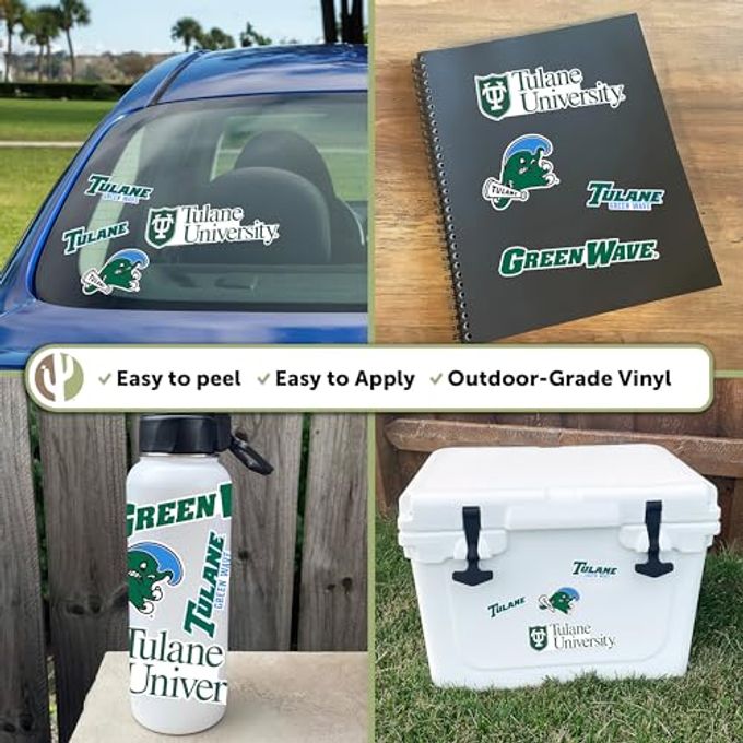 Desert Cactus Tulane University Sticker Tulane Green Wave Vinyl Decal Laptop Water Bottle Car Scrapbook Sheet (Type 2) - Image 2